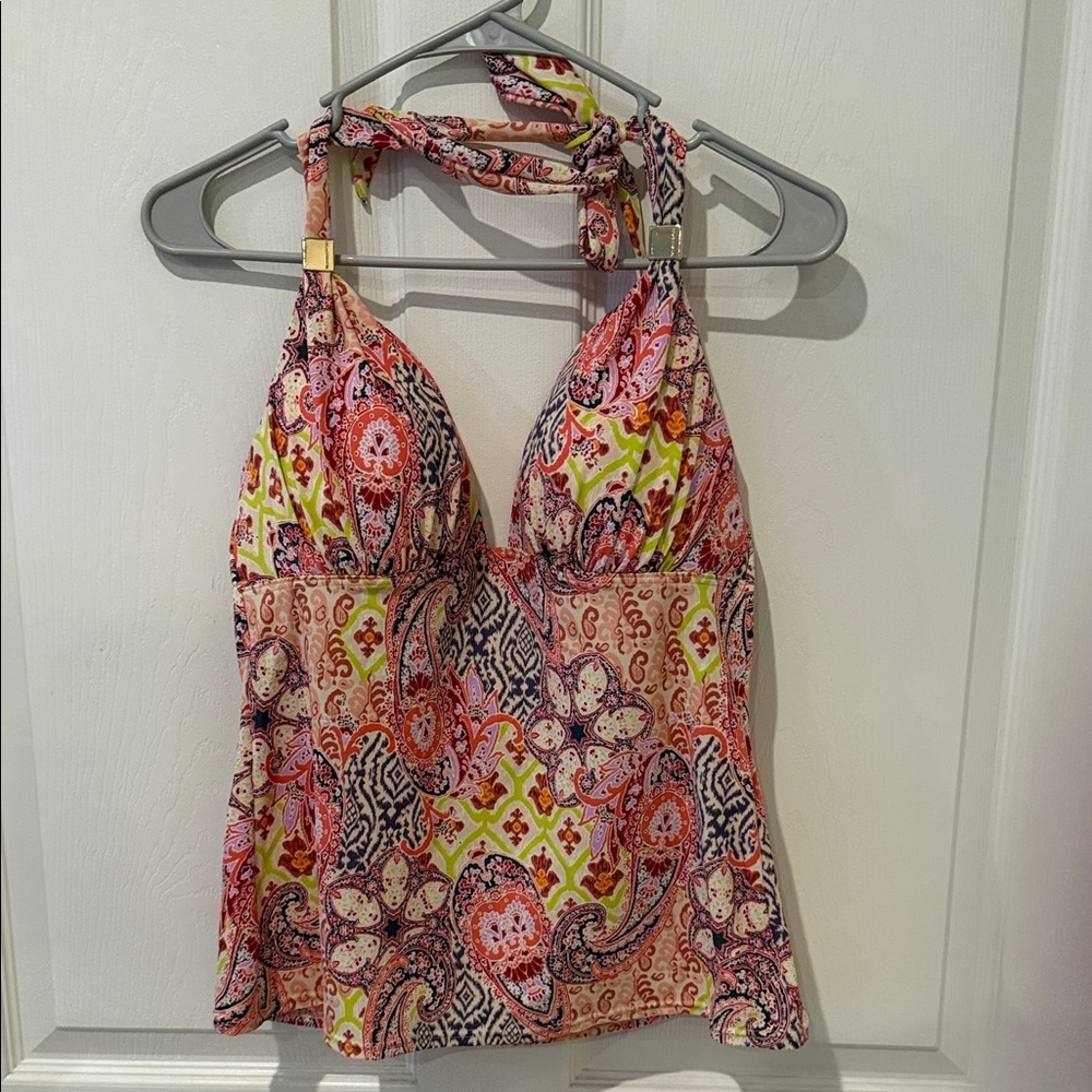 Victoria’s Secret Halter Paisley Print Tank Top in Pink & Coral